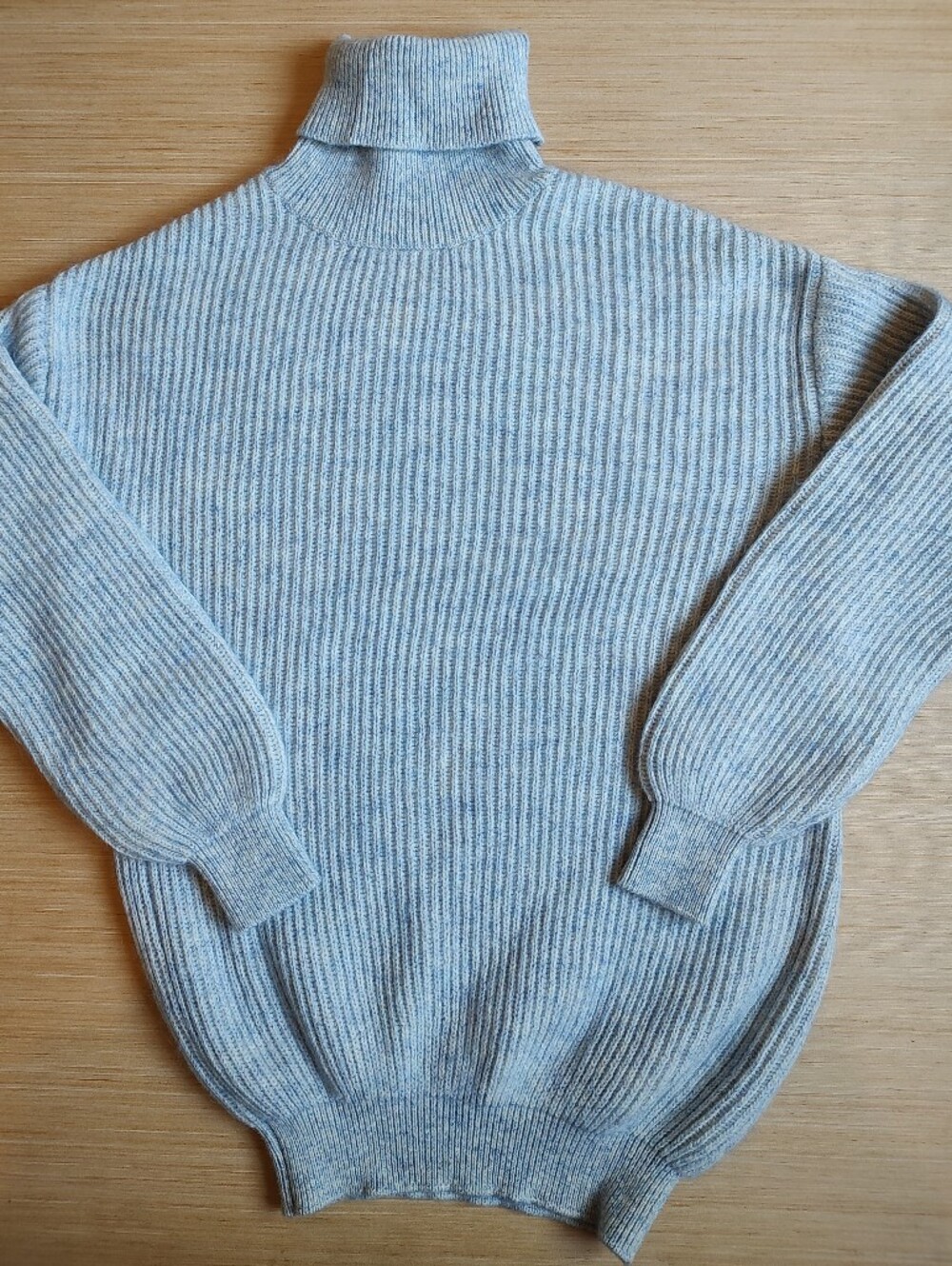 Stella McCARTNEY Turtleneck Sweater Pullover Wool Mohair Marled Blue White 40